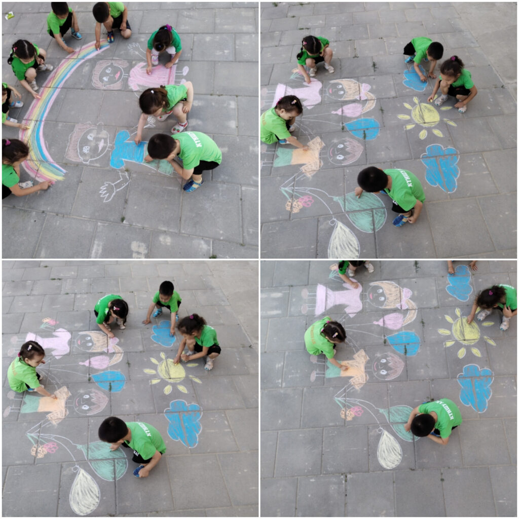 «Ақбөбек» бөбекжай-бақшасында 1 маусым-Халықаралық балаларды қорғау күніне орай “Бояулар сөйлейді” тақырыбында тасжолға сурет салу байқауы өткізілді. Тәрбиеші: Сеңгірбаева Мира Амандыққызы